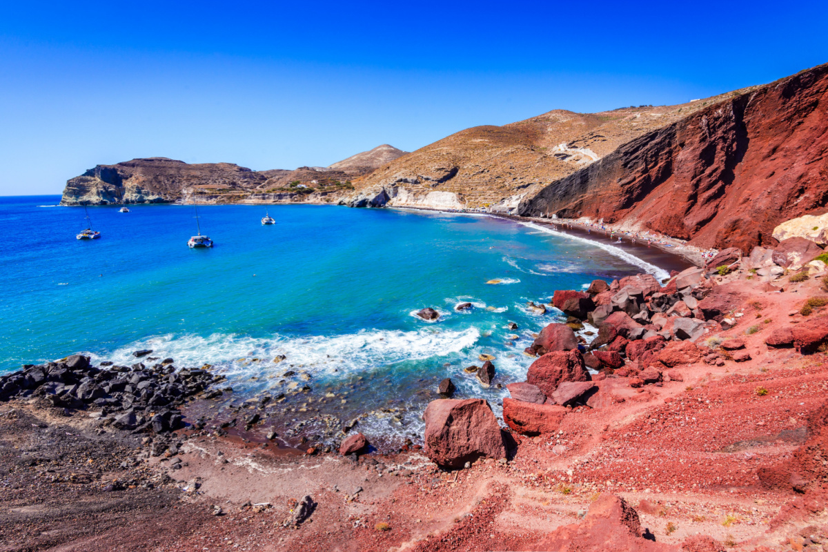 Plage à Santorin