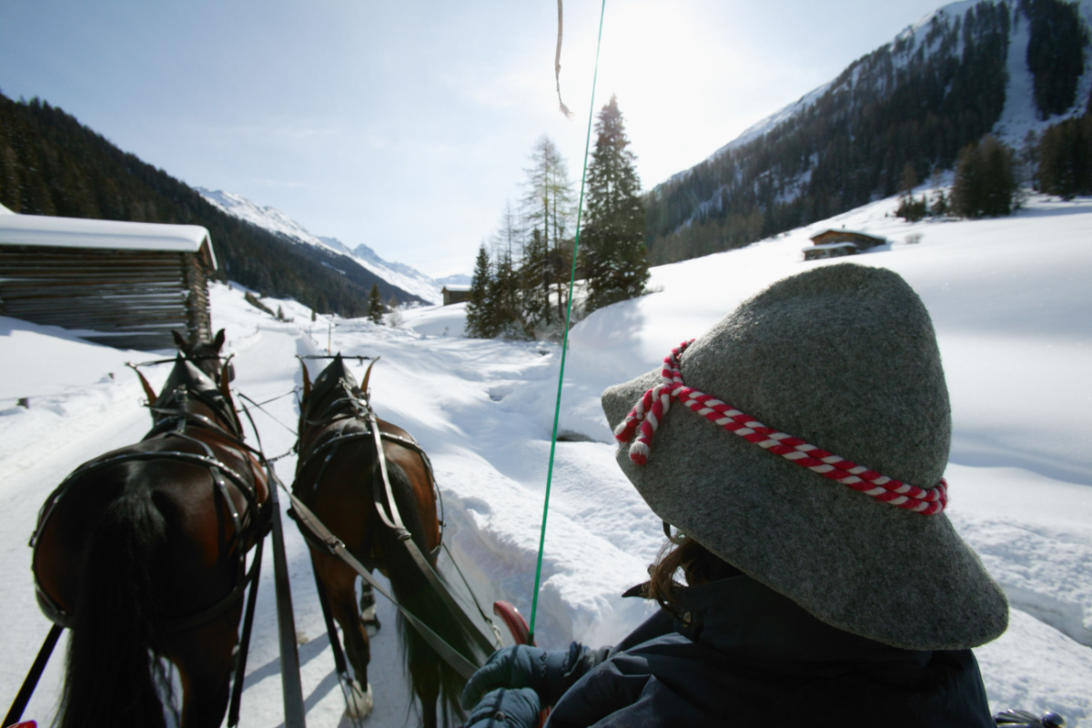 Promenade en calèche à Davos
