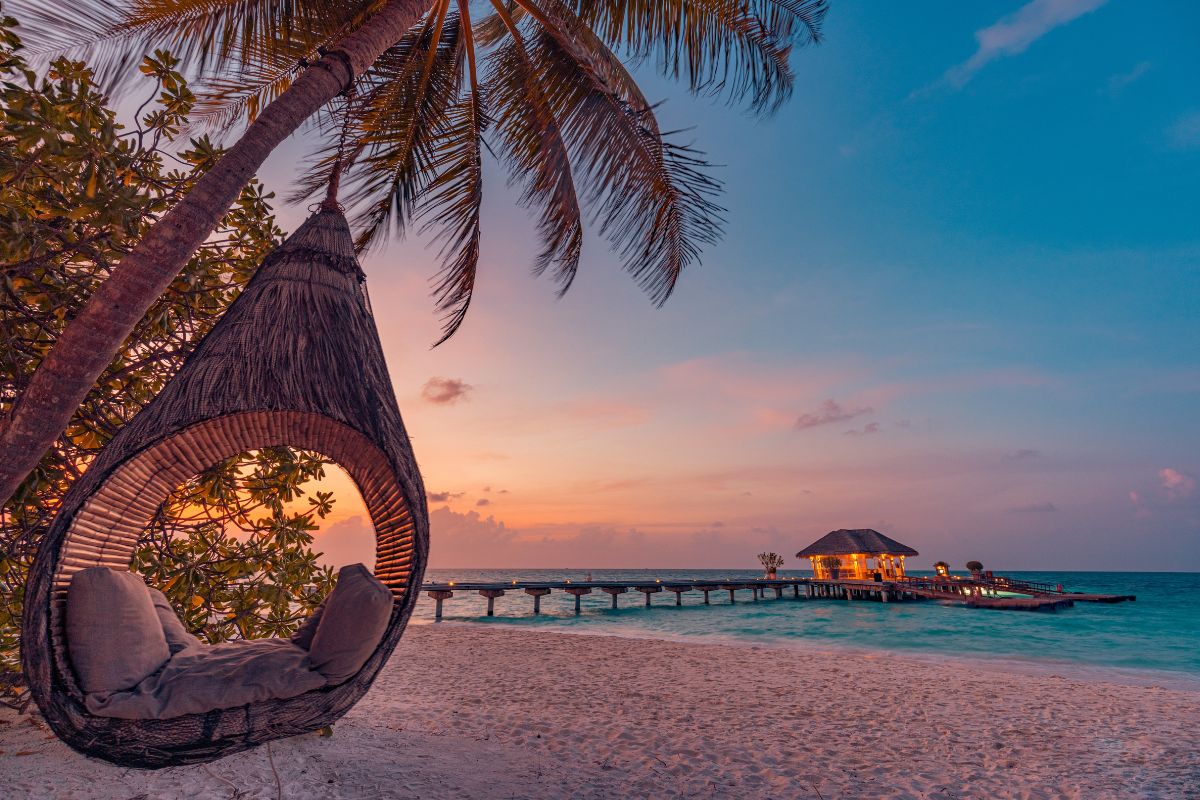 Maldives coucher de soleil